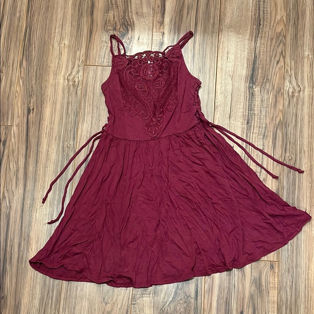 Elegant Burgundy Lace Dress